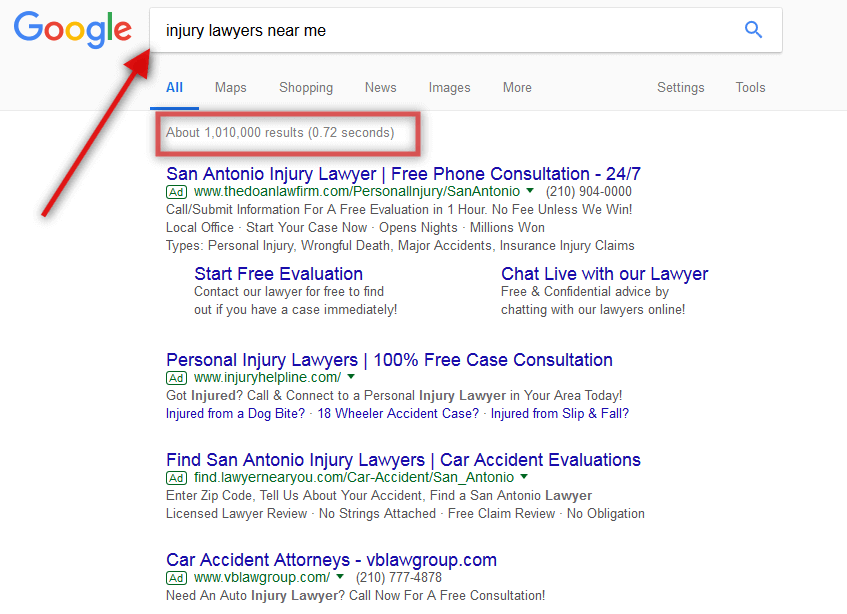 google search injury lawyers near me